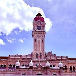 The clock tower across from Independence Park