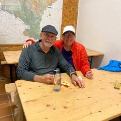 Phil and I at the albergue in Roncesvalles.