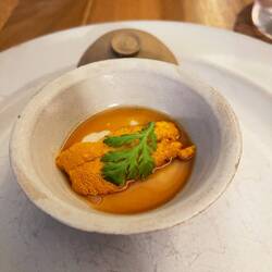 Uni on tofu with shaoxing wine