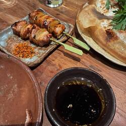 Chicken thigh and onion yakitori