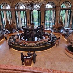Breakfast is served around this centre piece