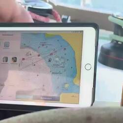 Uwe baute sich vorne eine Halterung fürs I-Pad