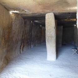 Oval chamber of Cueva La Menga with central pillars