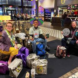 End of the day at the hostel: sooo much stuff