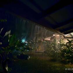 Kurz vorm zu Bett gehen noch ein wirklich kräftiger Regen der es etwas abkühlt, für die Nacht...