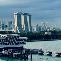 Gorgeous skyline, featuring the triple tower connected by the Infinity Pool on the rooftop