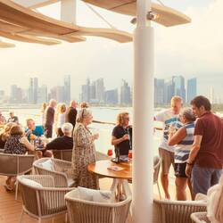 Many showed up on deck for the Farewell to Singapore