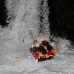 The waterfall sucking the boys back in