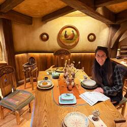 Chels tried out the hobbit hole dining area