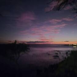Later that evening, a lovely sunset over Praia (husband photo credit)