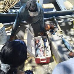 Die Fischer kamen gerade rein und verkaufen ihren Fang.. bisschen neidisch bin ich...