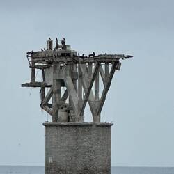 Final tower in a tramway that transported iron ore to waiting ships