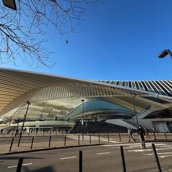 Modern train station building