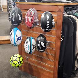 You know you're not in the US when they have multiple rugby balls for sale.