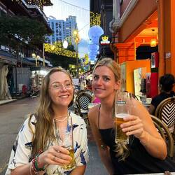 Chelsea and Anja in Chinatown