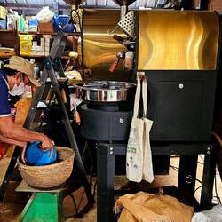 Es wird direkt im Café geröstet.