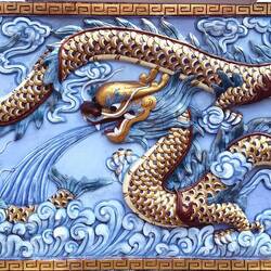 The wall mural at the whale temple