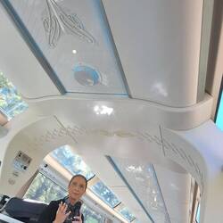 Our attendant providing insight into the symbolism built into the Scenic Plus car.