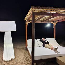 After Carnival, we went out for one last drink on the beach in Cape Verde. I am obviously very cool.