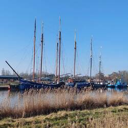 Es gibt noch jede Menge alte Segelschiffe.