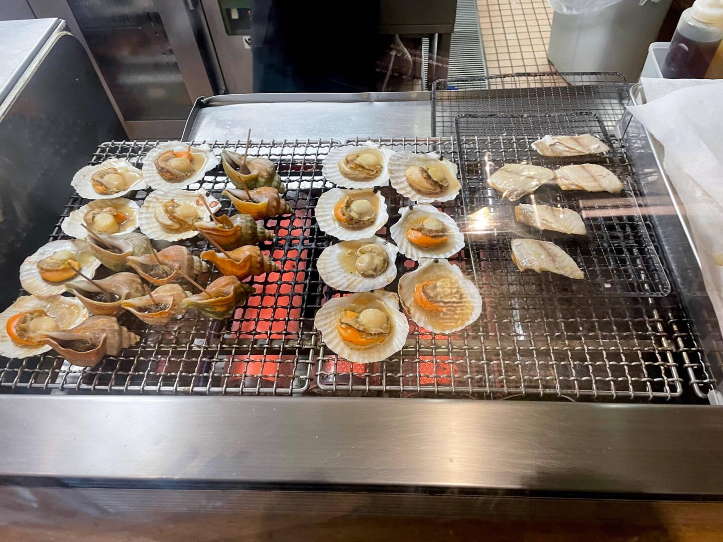 This is the beginning of the breakfast buffet; quite the variety of seafood & super fresh!