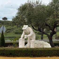 Bee keeping monument in traffic circle