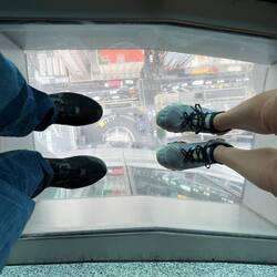 Chels does not like heights. Her eyes were closed for this pic 😂