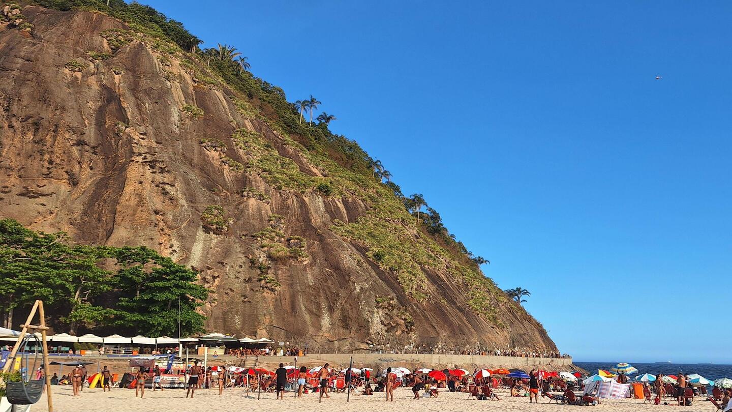 The headland at the northeast end of Copacabana beach.