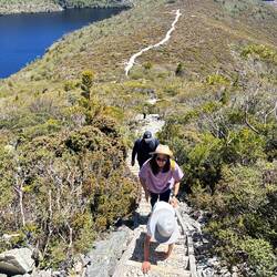 Welcome to Tassie. And get used to always climbing up or down