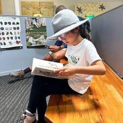 Cradle mountain interpretation center sit down after a few hours of hiking.