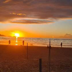 There were over 100 people on the water in kayaks and paddle boards for the sunrise on Copacabana.
