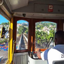 Crossing the Los Arcos viaduct, which was originally an 18th century aqueduct.