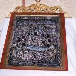 Die Wunderikone des Hl. Lukas. Sie weint ständig Myrthe. Ich hab nichts gerochen