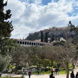 View of the agora marketplace and Acropolis in the distance