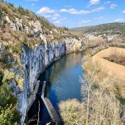 Blick von oben Richtung Bouziès