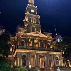 Sydney at night during our walk home