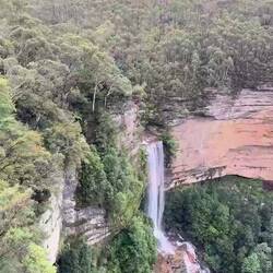 The second waterfall we found and a video view of the valley. This is the base of Katoomba Falls