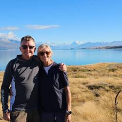 That's Aoraki just over Janine's left shoulder.