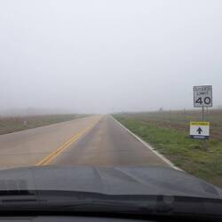 So much fog on the way north