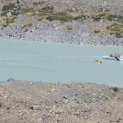 We saw some who took a tour of the glacier via boat.