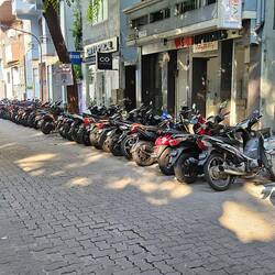 Motorbikes are popular in Malé