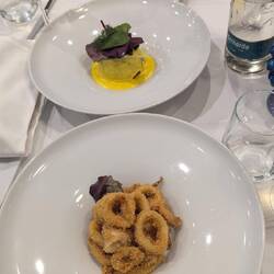 Fine dining but we couldn't pass up fresh Calamari