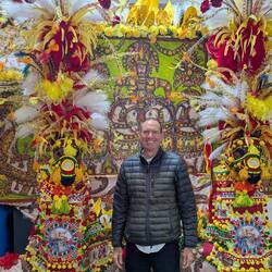 An old carnival float in the city market