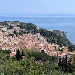 Taormina from the walk up to the Chiesa Madonna della Rocca