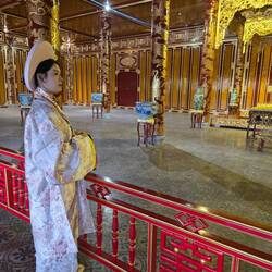 Many young ladies dressed in formal gowns to capture the perfect IG picture