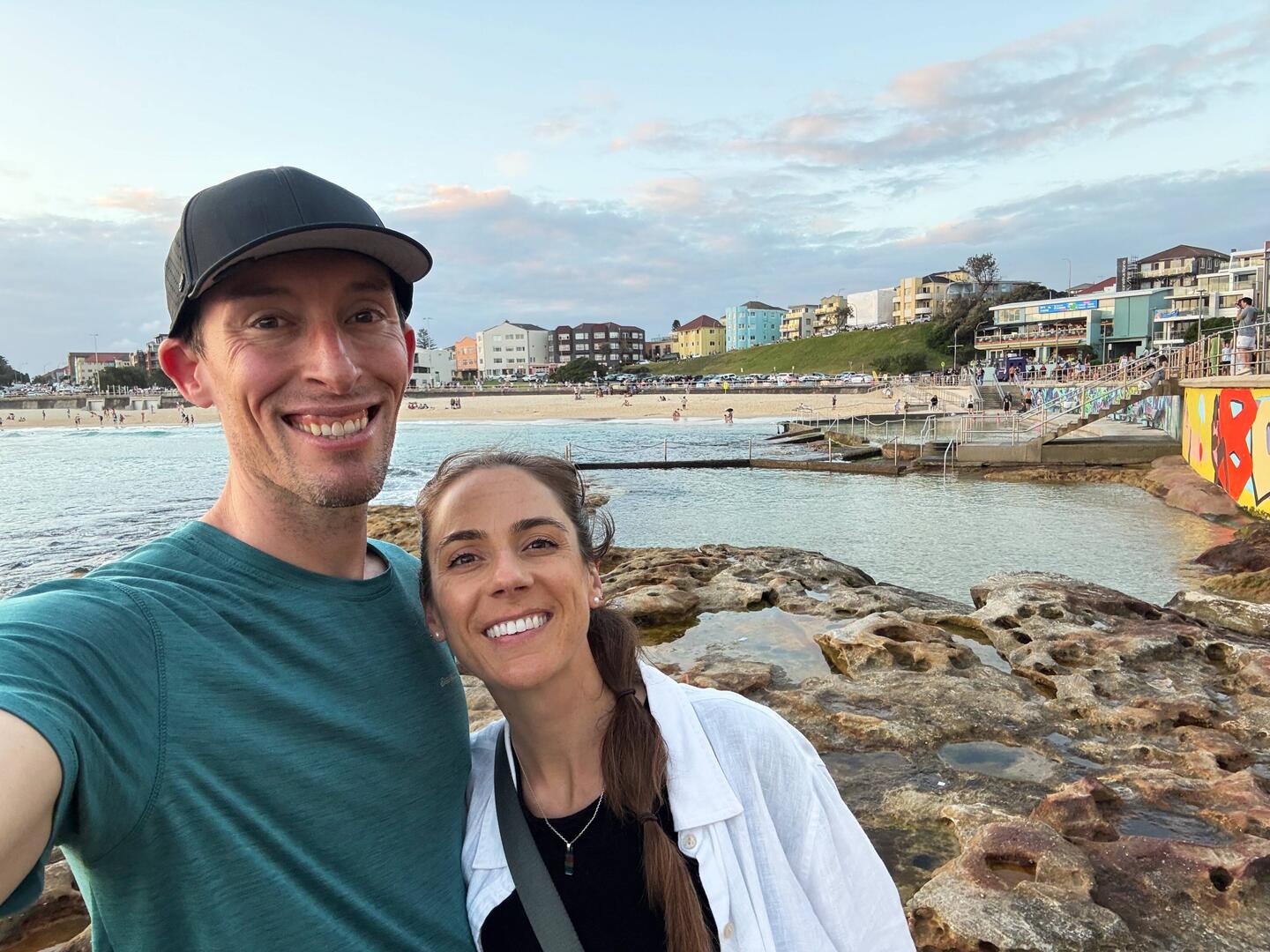 Enjoying the evening in Bondi!