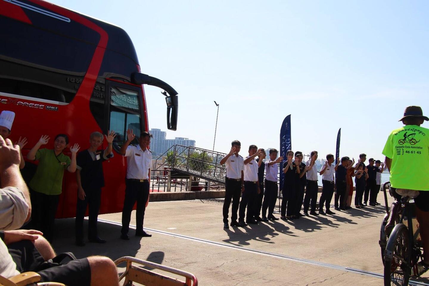 Victoria Mekong crew farewelling us.