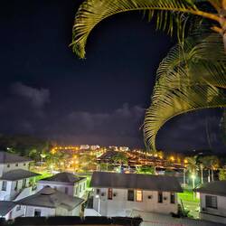 Aussicht von der Terrasse bei Nacht