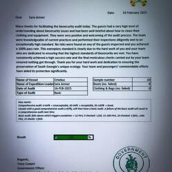 Letter from the authorities ... making the 100% biosecurity clearance official.