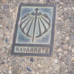 These cast plates help pilgrims navigate through towns